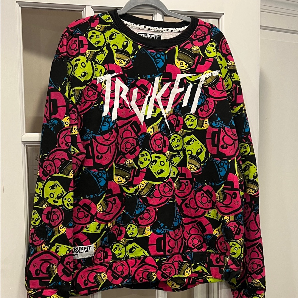 TRUKFIT Colorful Graphic Sweatshirt - Black, Pink, Yellow